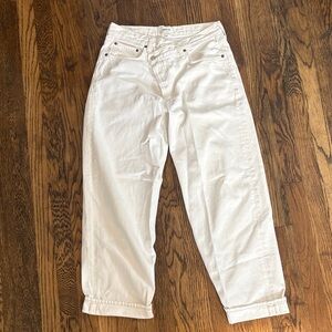 Agolde White Relaxed Straight Jeans